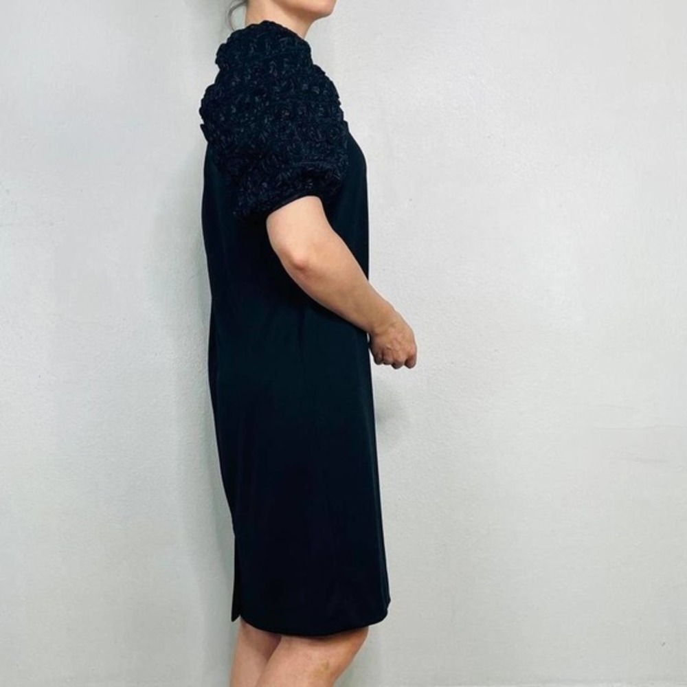 Vintage 70s black dramatic sleeve dress - Picture 2 of 4